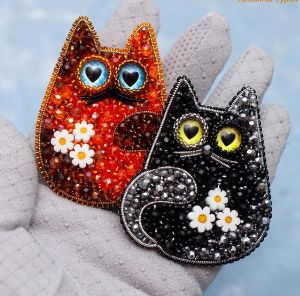 Брошь Котик (Татьяна Турок)
